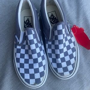 Vans Off The Wall Gray Checkerboard Slip On Skate Shoes Sneakers